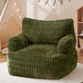 MAXYOYO Bean Bag Chair for Kids, Toddler Bean Bag Sofa with Armrest, Comfy Lazy Chair with Convenient Pockets, Floor Sofa with Filler for Gaming, Reading, Dark Green