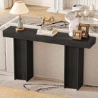 Modern Entryway Table, 55'' Wood Console Table with Storage Couch Table Behind Sofa Black Living Room Table for Entryway Hallway, Foyer