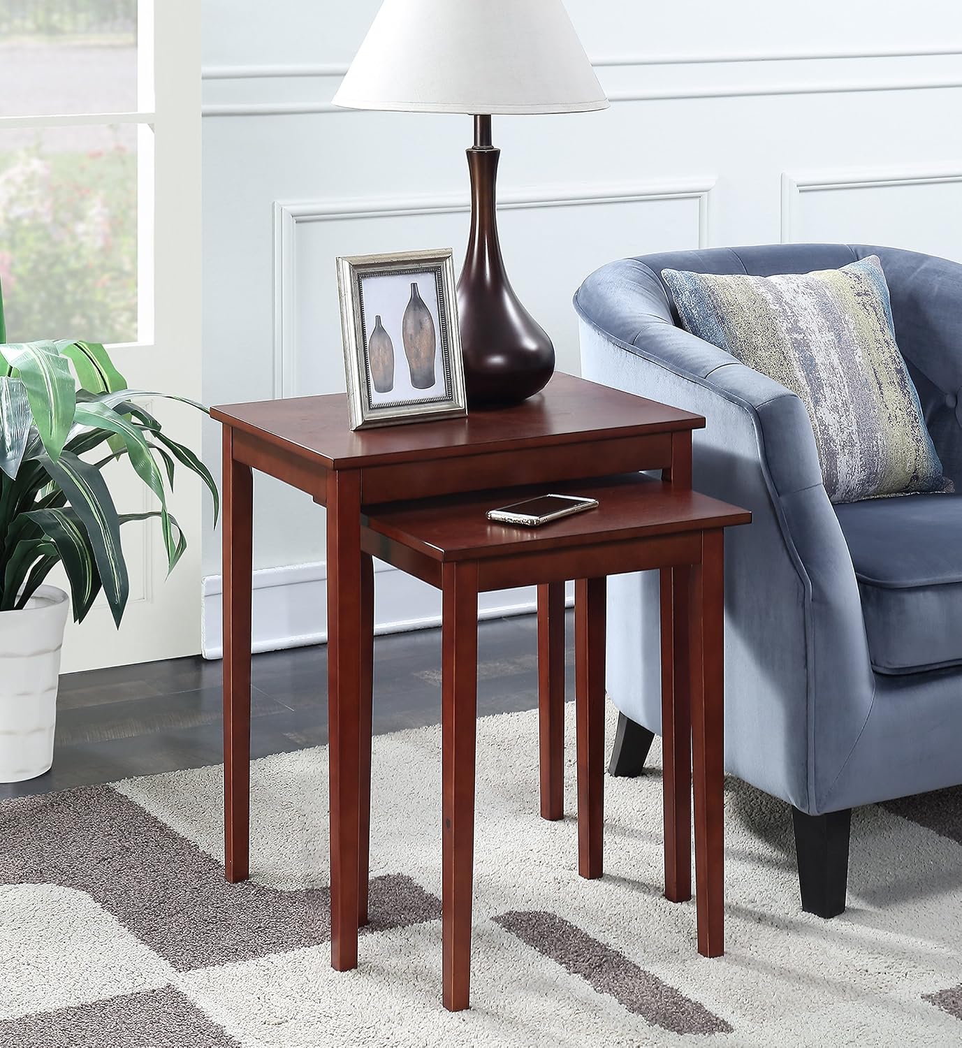 Convenience Concepts American Heritage Nesting End Tables, Mahogany
