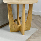 25" Round End Table, Wooden Side Table, Night Stand for Living Room,Reception Room (Oak Color)