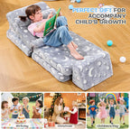 IFNOW Star Modular Kids Play Couch for Toddlers 1-3, Convertible & Washable Toddler Foam Couch for Playroom & Living Room, Glow-in-the-Dark, Apartment Friendly CPC Certified Building Fort Play Couch