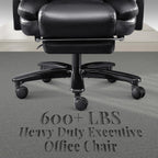 3D Kneading Massage Office Chair, Oversized 600LBS Big and Tall Executive Office Chair with Footrest, Reclining Computer Chairs, Wider Upholstered Seat Ergonomic Desk Chair for Home Office, Black