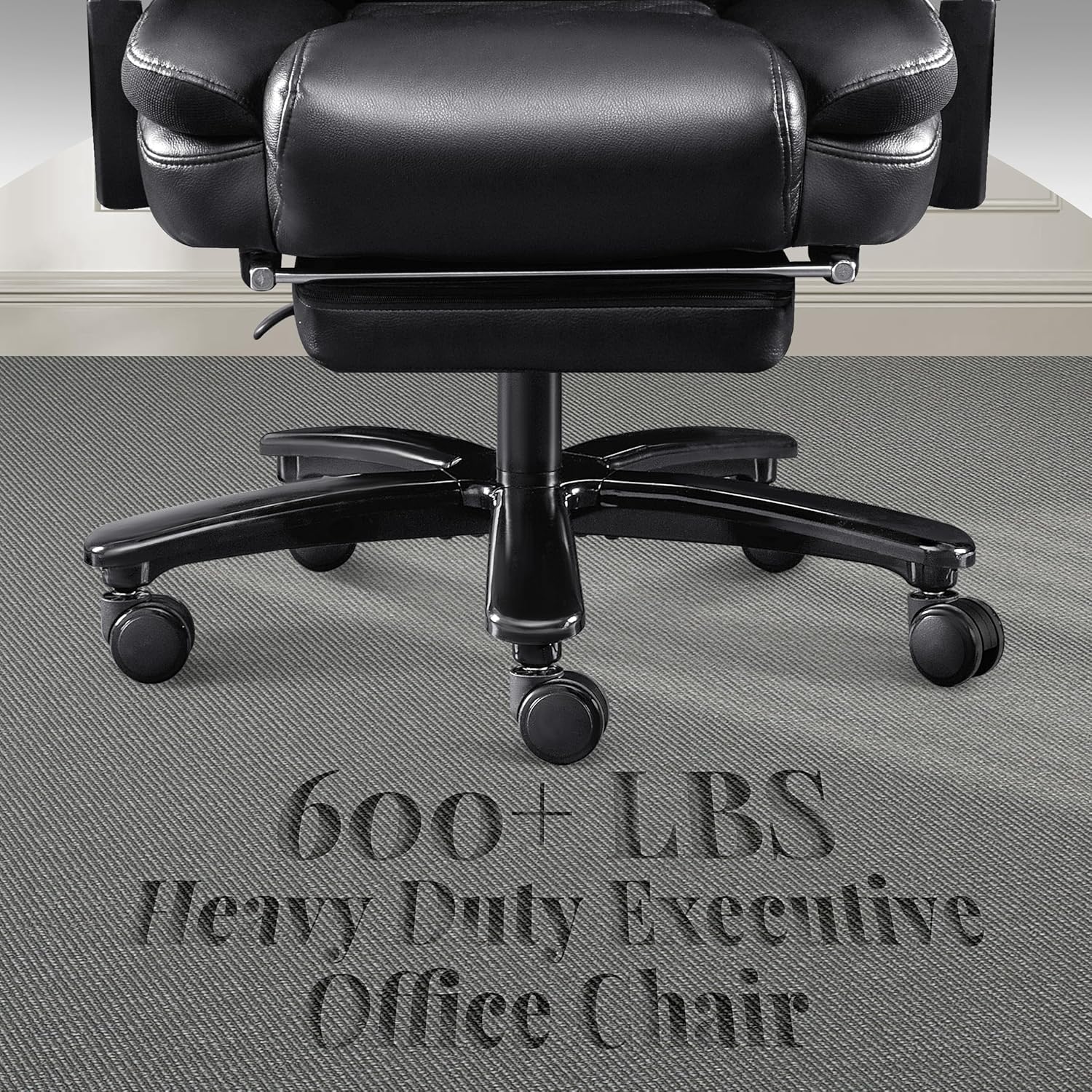 3D Kneading Massage Office Chair, Oversized 600LBS Big and Tall Executive Office Chair with Footrest, Reclining Computer Chairs, Wider Upholstered Seat Ergonomic Desk Chair for Home Office, Black