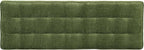 Poly & BARK Luca Fabric Bench – Tufted Upholstered Entryway or Bedroom Bench with Solid Wood Frame – Mid Century Inspired Seating in Fabric Green for Hallway, Living Room or End of Bed Use