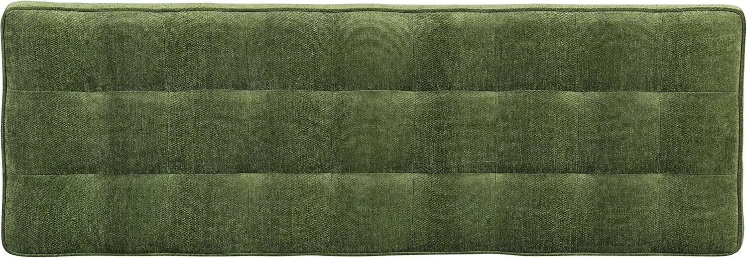 Poly & BARK Luca Fabric Bench – Tufted Upholstered Entryway or Bedroom Bench with Solid Wood Frame – Mid Century Inspired Seating in Fabric Green for Hallway, Living Room or End of Bed Use