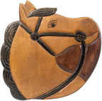 Sea Island Imports Horse Design Hand Carved Acacia Hardwood Decorative Short Stool