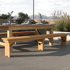 Taylor & Logan Ingles 8' x 12'' Antique Rustic Light Natural Solid Pine Folding Farm Bench with 3 Legs