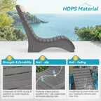 HDPS Pool Lounge Chairs Set of 2, Use in Pools Lounge Chairs up to 10-Inches of Water, Chaise Chairs with Headrest, Lounge Chair Outdoor, Fade-Resistant Pool Lounger for Deck