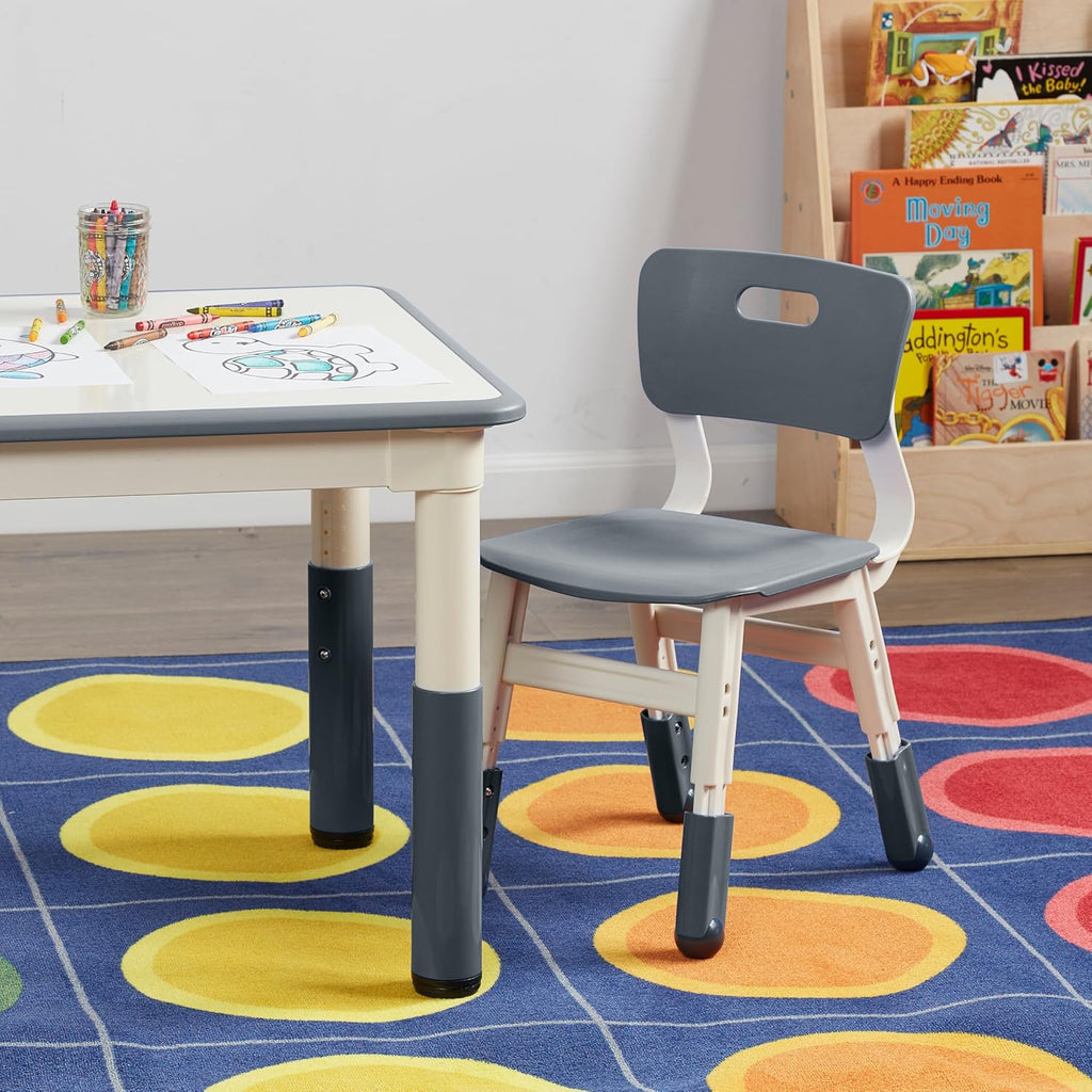 ECR4Kids Classroom Adjustable Chair, Flexible Seating, Grey, 2-Pack