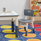 ECR4Kids Classroom Adjustable Chair, Flexible Seating, Grey, 2-Pack