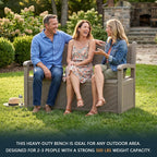 DRATO 75 Gallon Storage Bench Deck Box Outdoor Indoor,Lockable Durable All-Weather Seating with Hidden Storage,Deck Storage for Garden, Pool, Patio,Gray