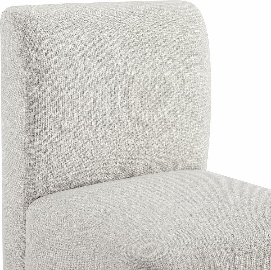 CHITA Dining Chairs with Casters Set of 4, FSC Certified Upholstered Armless Modern Rolling Dining Chairs with Rollers for Bedroom Reading Room Living Room, Fully Assembled, Linen