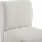 CHITA Dining Chairs with Casters Set of 4, FSC Certified Upholstered Armless Modern Rolling Dining Chairs with Rollers for Bedroom Reading Room Living Room, Fully Assembled, Linen