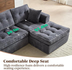 ROXGOX Modular Sectional Sofa, Modern Boneless Couch with L-Shape Chaise, Home Sectional Comfy Sofa Set for Living Room Bedroom and Floor, Plush Corduroy, No Assembly Required (Gray)