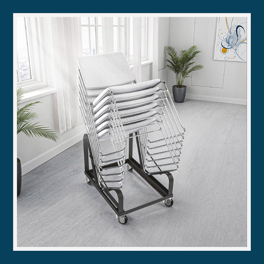 OEF Furnishings OEFDY86 Stack Chair Dolly, Heavy Duty Steel Cart (Vertical Cradle, Fits OEF8600 Series and Similar Sized Stack Chairs, 1100 lb Weight Capacity, Swivel Casters)