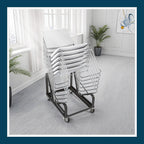 OEF Furnishings OEFDY86 Stack Chair Dolly, Heavy Duty Steel Cart (Vertical Cradle, Fits OEF8600 Series and Similar Sized Stack Chairs, 1100 lb Weight Capacity, Swivel Casters)