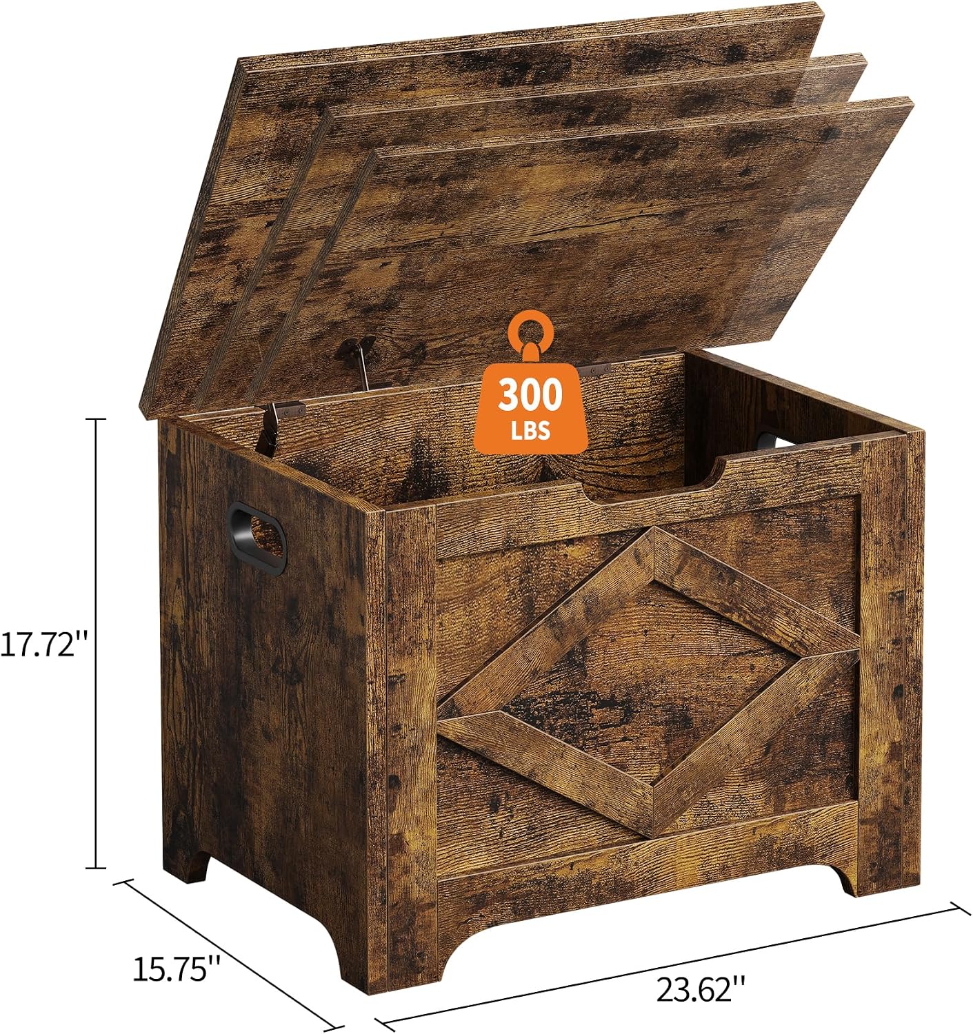 GAOMON Storage Chest, Storage Bench with Safety Hinge, Farmhouse Style Wooden Trunk for Entryway, Bedroom, Living Room, Retro