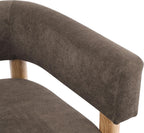 Christopher Knight Home Carly Low Profile Accent Chair, Boucle Upholstered Barrel Chair, Comfy Reading Chair for Bedroom, Wooden Single Lounge Sofa, Dark Brown