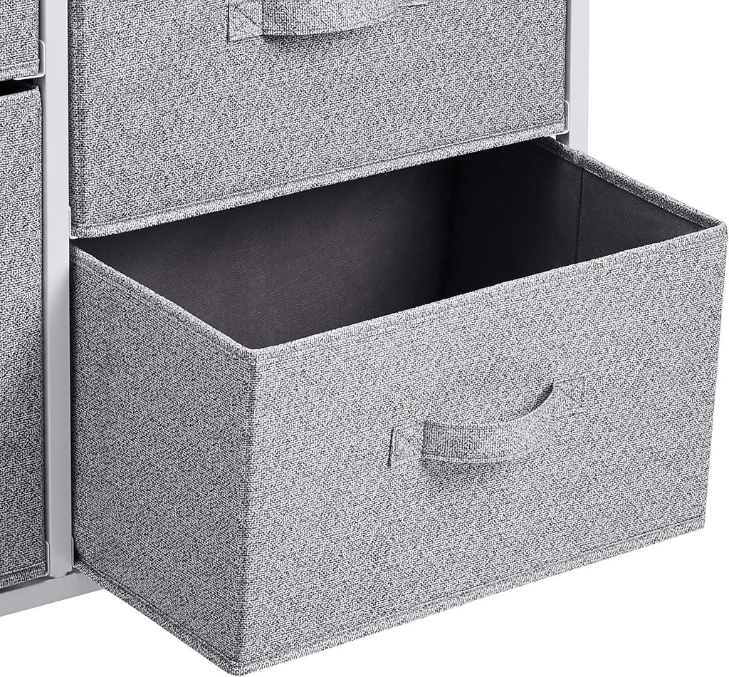 Amazon Basics Bedroom Closet Organizer with 5-Fabric Storage Drawers for Clothes Storage, White