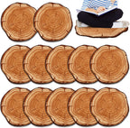 12 Pcs Round Carpet Rugs 15 Inch Non Slip Accent Mats Soft Plush Floral Floor Mats for Living Room Bedroom Entryway Vanity Dorm Apartment Home Decor (Stump)