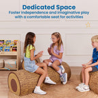 ECR4Kids SoftZone Tree Log Full Bench, 14in, Flexible Seating, Chocolate