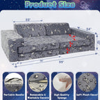 Kids Play Couch, Modular Toddler Glow Sofa for Playroom Bedroom，Imaginative Convertible Play Couch for Boys Girls.Gift for Kids.Spaceman