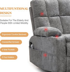 Korser Oversized Dual Motor Power Lift Recliner Chair for Elderly with Massage & Heat, Extra Wide Lift Chair with Adjustable Headrest, Electric Recliner with Storebox, Cupholder, USB, Type C, Grey