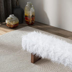 Bench in White Khaki Fur