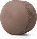 BIRDROCK HOME Outdoor Pouf Ottoman | Hand Woven Waterproof Foot Stool with Bead Bag Filling | Boho Foot Rest for Patio, Living Room, Porch & Outdoor Seating | Lightweight, Soft Stuffed Chair | Brown