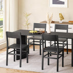 MECHYIN Dining Chairs Set of 4, Rustic Wood Dining Room Chairs with Thickened and Strengthened Metal Steel Frame & Slat Back, Modern Farmhouse Chair for Kitchen, Dining Room (4, Dark Black)