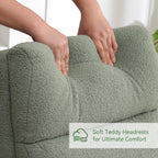 HCHAIRH Rocking Chair Nursery, Boucle Teddy Nursing Rocking Chairs, Upholstered Nursery Glider Rocker for Mom Nursery Morden Accent Rocking Chair with Side Pocket for Living Room,Bedroom, Green