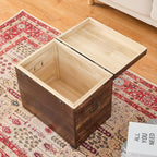 Wooden Storage Chest,Rustic Trunk Box,Storage Box for Living Room, Bedroom, Entryway,Dark Brown (S)