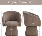 VKNOW Upholstered Swivel Dining Chairs Set of 2, Modern Dining Room Chairs with Barrel Back, Accent Arm Chair for Dining Room, Living Room, Bedroom, Vanity, Dark Brown