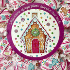 Gingerbread Sugar Plum House Christmas Wreath Handmade Deco Mesh Available in 24 inch and 28 inch diameters