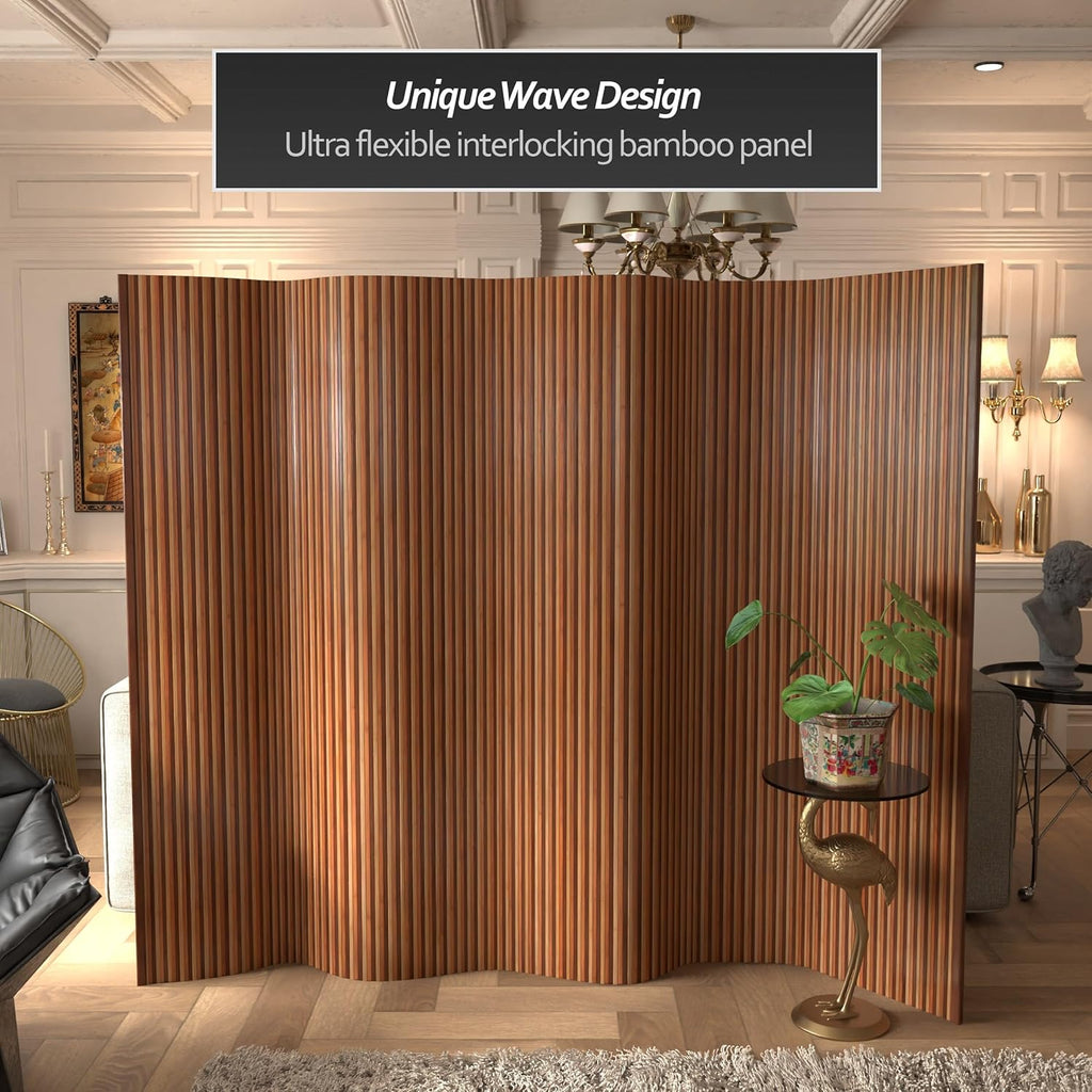6 ft. Tall Bamboo Wave Screen - Triple Espresso