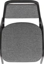 BizChair HERCULES Series Trapezoidal Back Stacking Banquet Chair with 2.5" Thick Seat in Gray Fabric - Silver Vein Frame