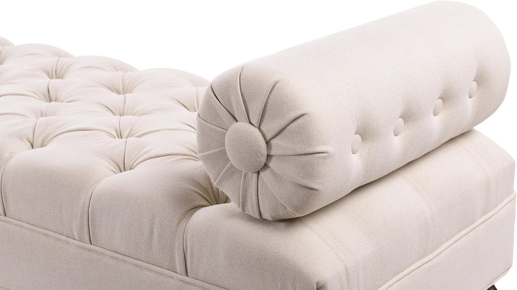 Jennifer Taylor Home Lewis Bolster Bench, Sky Neutral