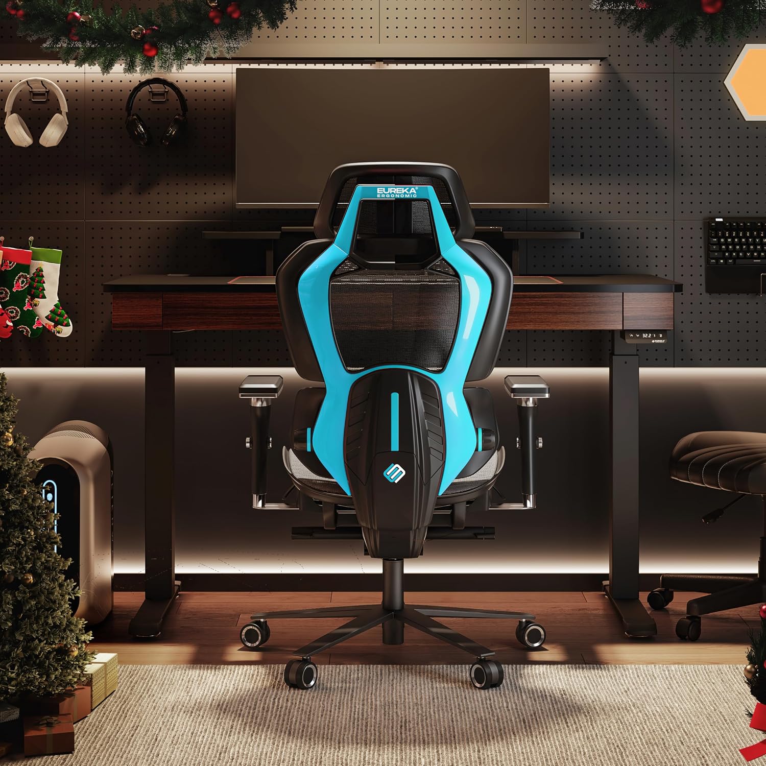 EUREKA ERGONOMIC Gaming Chairs for Adults GC05, Gamer Chair with Lumbar Support, Gaming Chair with 4D Armrests, Ergonomic Gaming Chairs with Adjustable Headrest, Blue
