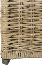 happimess Jacob 30.7" Collapsible Wicker Storage Trunk, Natural | Hand-Woven Rattan, Removable Lid and Liner, Coastal Style, Folds Flat, Entryway Toy Chest, Mango Wood, Iron Frame