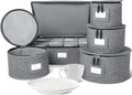 storageLAB China Storage Containers, Containers for Organizing, Hard Shell Case, Felt Plate Dividers, Moving Supplies, Storage Box, Wine, Dishes, Glasses Storage, Charger Plates Storage Containers