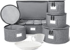 storageLAB China Storage Containers, Containers for Organizing, Hard Shell Case, Felt Plate Dividers, Moving Supplies, Storage Box, Wine, Dishes, Glasses Storage, Charger Plates Storage Containers