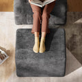 WLIVE Pouf Ottoman Foot Rest, Square Bean Bag Ottoman Coffee Table for Living Room, Grey