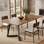 Tribesigns 62.2" Farmhouse Dining Table for 4-6, Industrial Rectangular Kitchen Dinner Table with Heavy-Duty Metal Legs for Home, Dining Room, Kitchen, Easy Assembly (Rustic Brown＋Black)