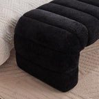 Sophisticated 69.7” Wide Black Upholstered Armless Bed Bench, Modern Channel Tufted Couch Daybed Chaise, Chic Ottoman Foot Stool for Living Room & Bedroom!