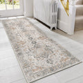 GENIMO Runner Rug 2x5 Non Slip Machine Washable Vintage Hallway Runner Kitchen Rug, Low Pile Lightweight Rugs for Entryway, Hallway, Kitchen and Corridor, Light Taupe Brown