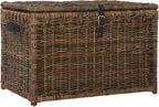 happimess HPM9004A Michael Wicker Storage Trunk Collapsible for flat storage, Rattan-Sarang Buaya, Coastal for Office, Dorm Room, Bedroom, Dining Room, 35", Brown
