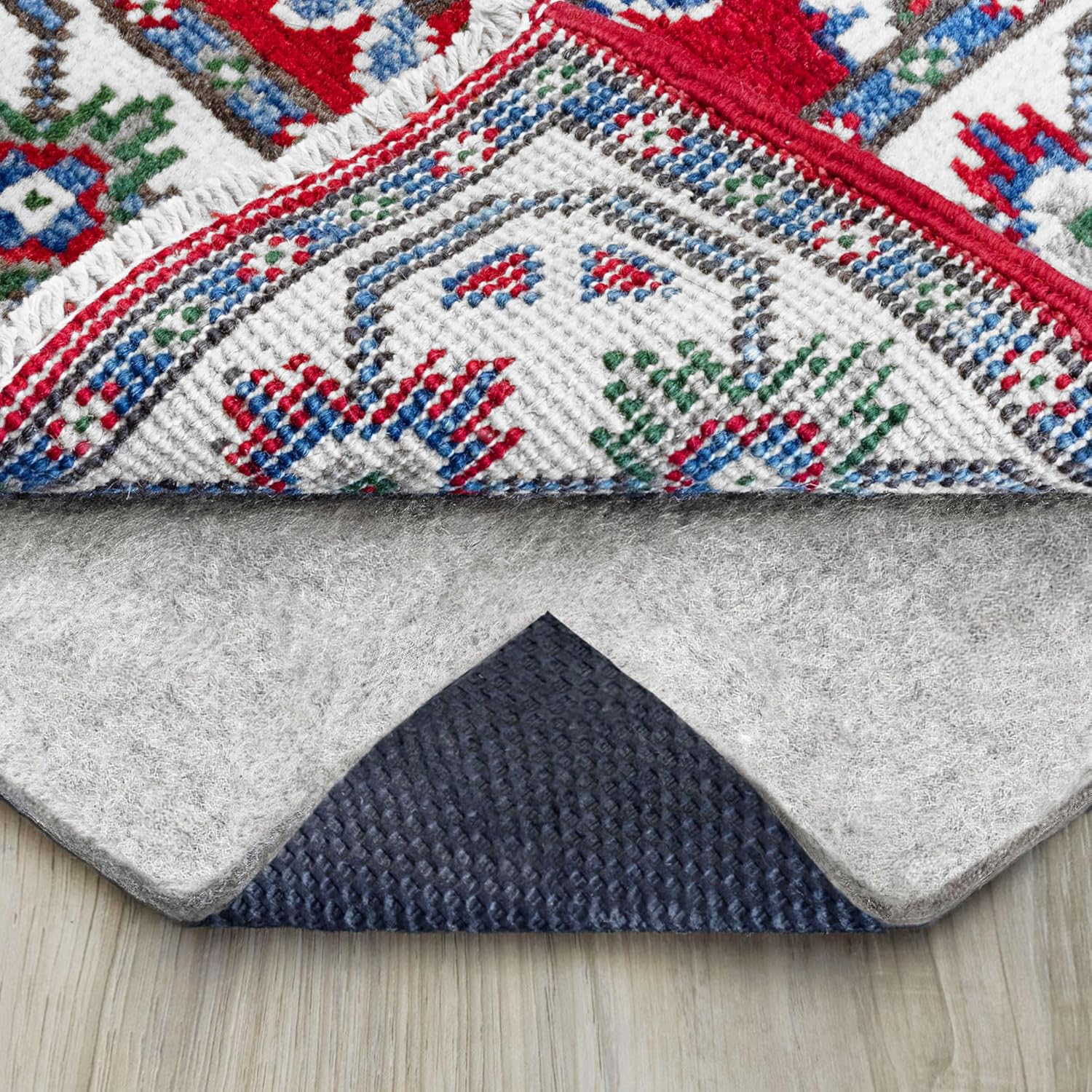 RUGPADUSA - Eco-Complete - 4'x6' - 1/4" Thick - Premiere Felt and Rubber Non-Slip Rug Pad, Made in USA, Low VOCs, 5-Year Warranty