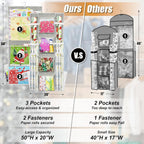 Simple Houseware Double-Sided Hanging Gift Wrap Organizer Storage Pockets, Gray (Set of 1)
