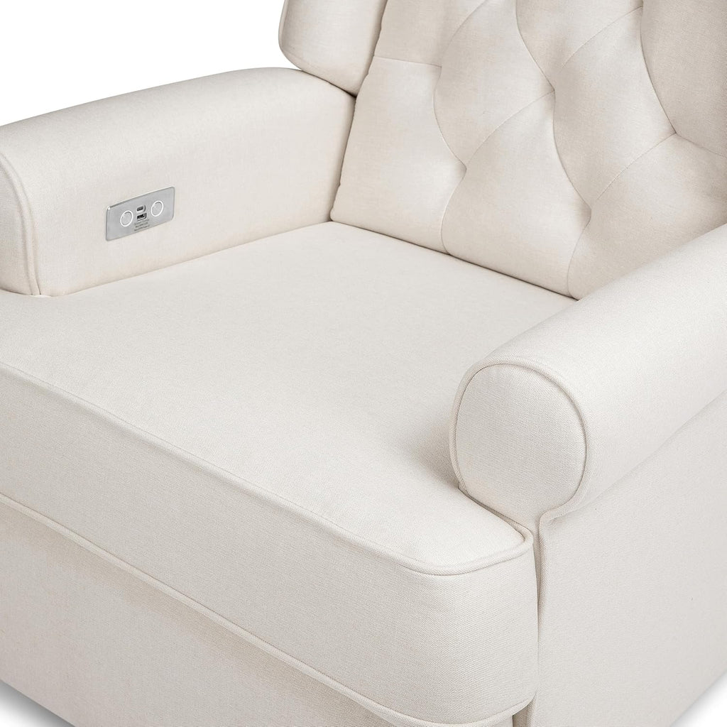 Namesake Harbour Electronic Recliner and Swivel Glider with USB Port in Performance Cream Eco-Weave, Water Repellent & Stain Resistant, Greenguard Gold & CertiPUR-US Certified