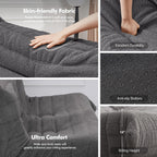 Bean Bag Loveseat Chair Big Sofa Beanbag Chair for Adults Fireside Chair Bean Bag Lounger with Memory Foam Filled for Home,Apartment or Gaming Venue（DGY Teddy）